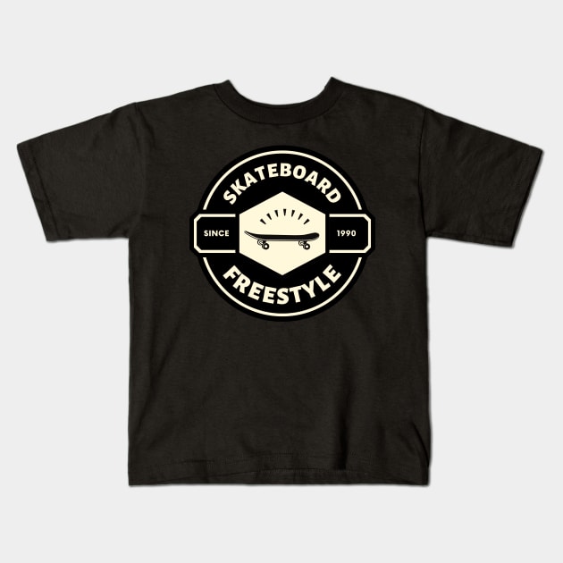 Skate freestyle X planche éclat Kids T-Shirt by KINGDESIGNSHOP